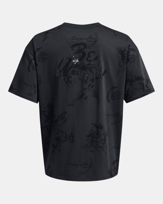 Men's Curry x Bruce Lee Lunar New Year 'Be Water' Short Sleeve in Gray image number 5